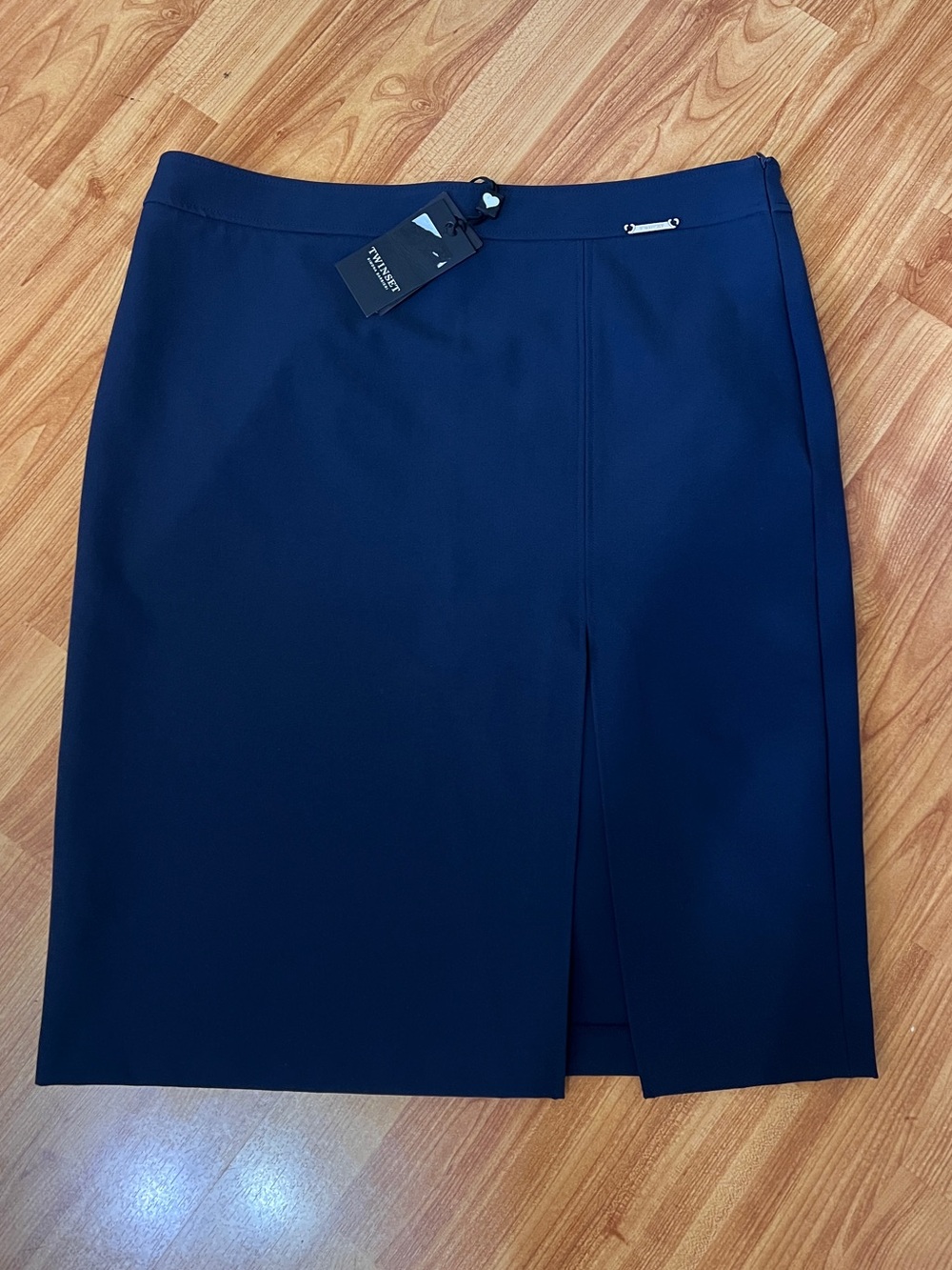Twinset Navy Blue Pencil Skirt with Front Slit